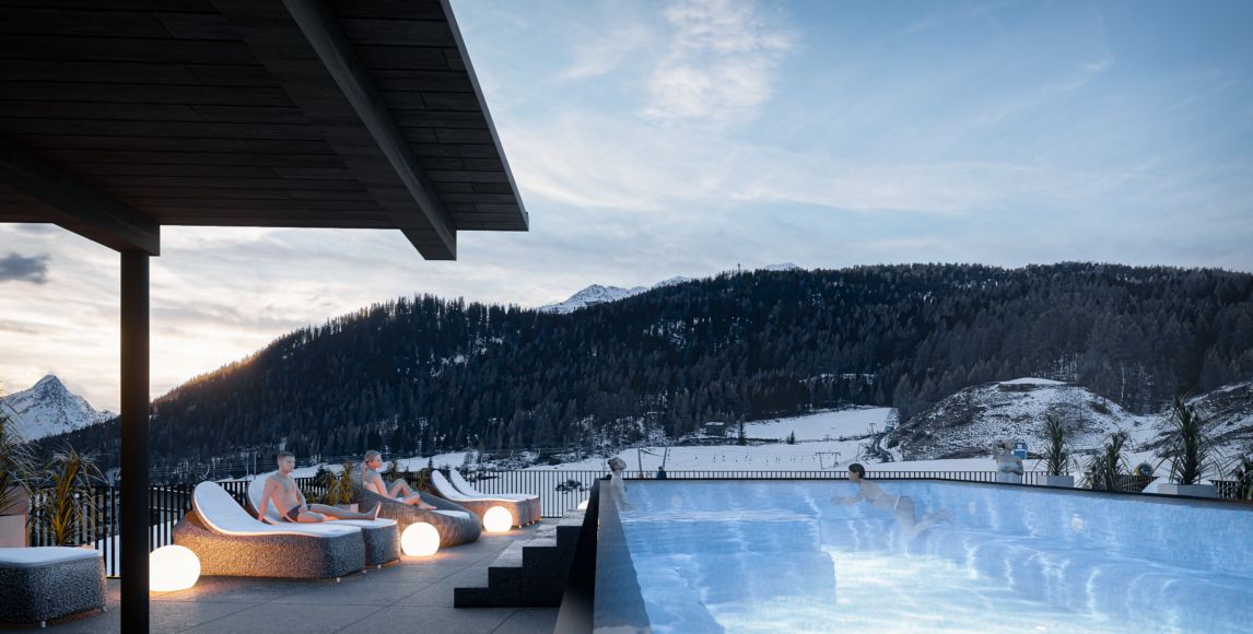 Ski-in/ski-out üdülőhely a gleccser mellett