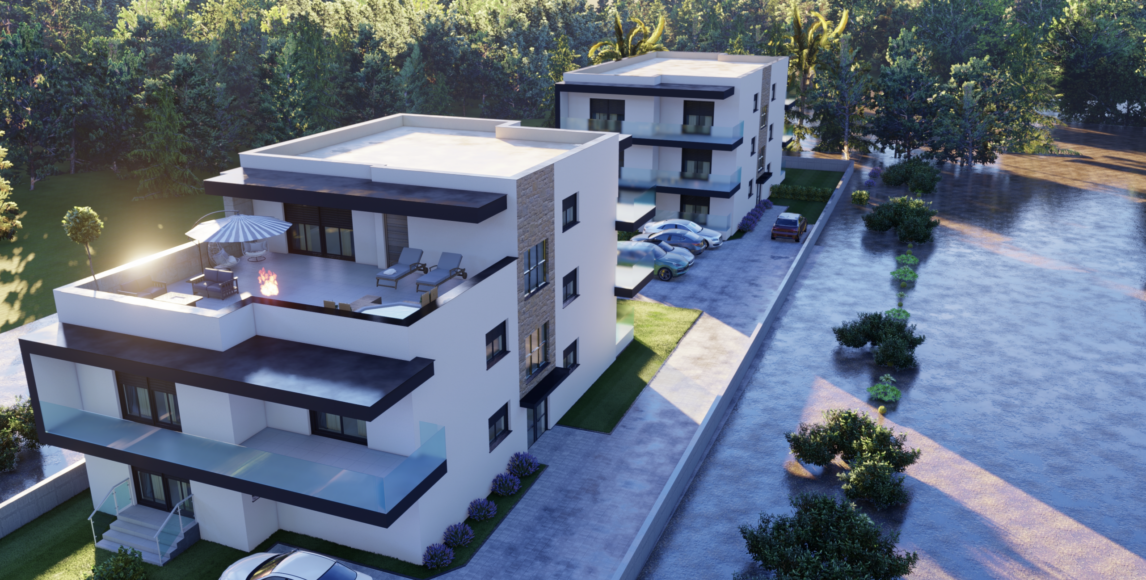 Modern apartmanok a homokos strand közelében
