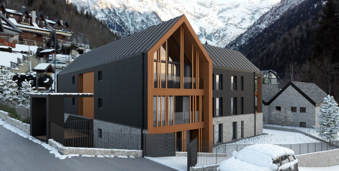 Exkluzív villák és apartmanok a gleccser alatt Pontedilegno-Tonale városában