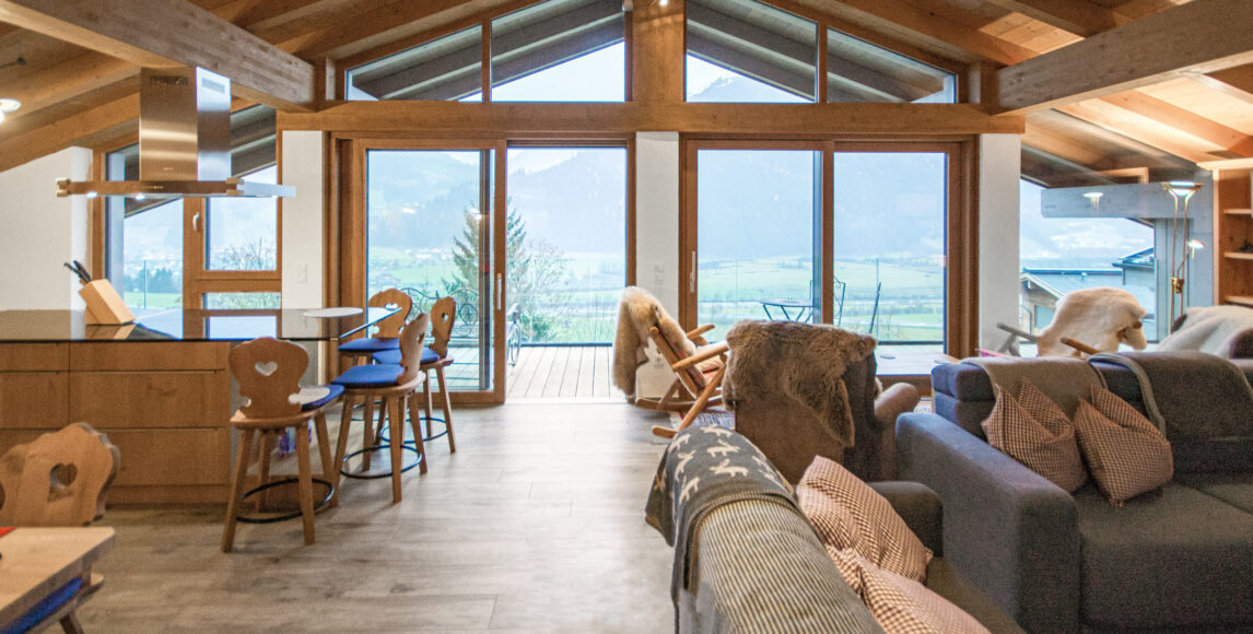 Penthouse panorámás kilátással a Kitzbüheli Alpokra
