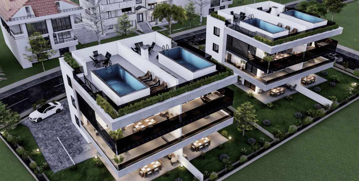Modern apartmanok tengerre néző kilátással