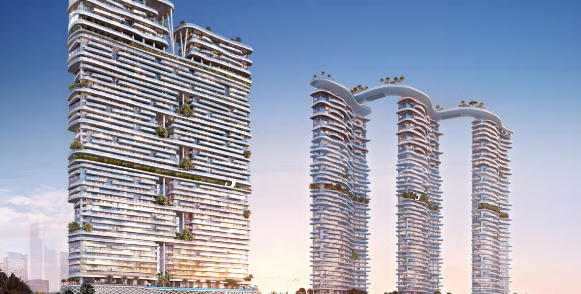 Luxus apartmanok közvetlenül a tengerparton, kilátással a Palm Jumeirah-ra