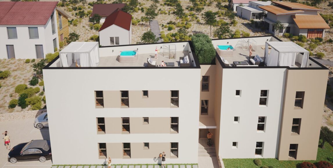 Új apartmanok 100 m-re a strandtól és kilátással a tengerre