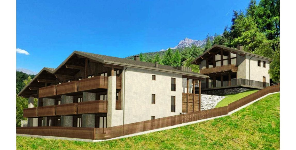 Modern lakhatás Fior d’Alpe-ban teraszokkal és kertekkel