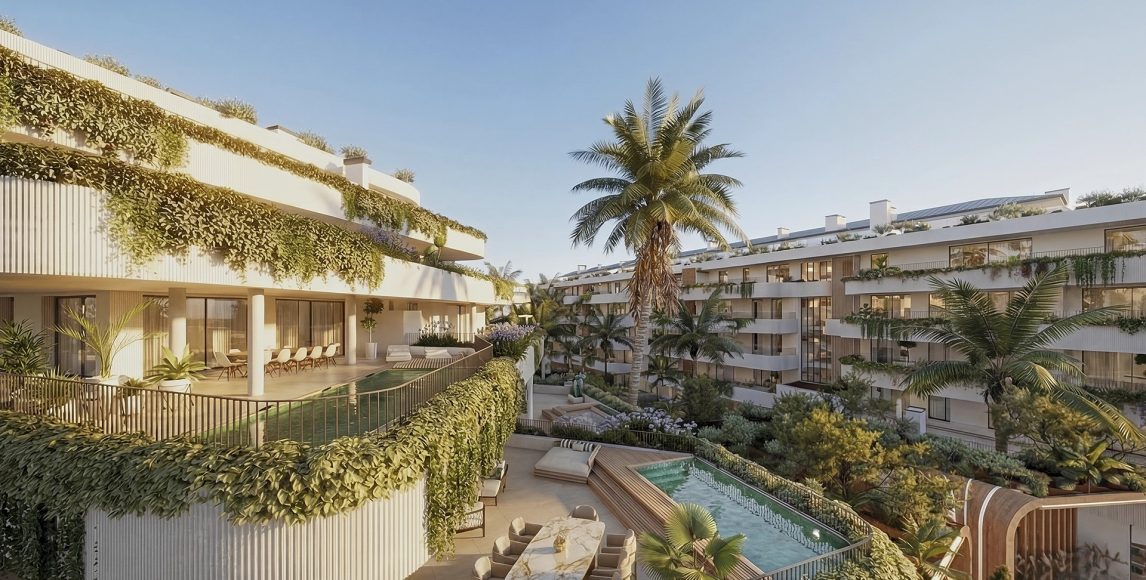Új apartmanok és penthouse lakások üdülőhelye mindössze 3 perc autóútra a homokos strandtól