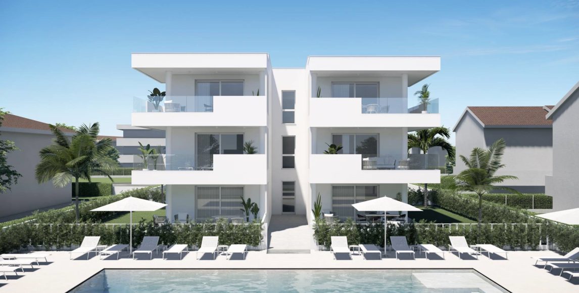 Modern rezidencia medencével, pár lépésre a strandtól