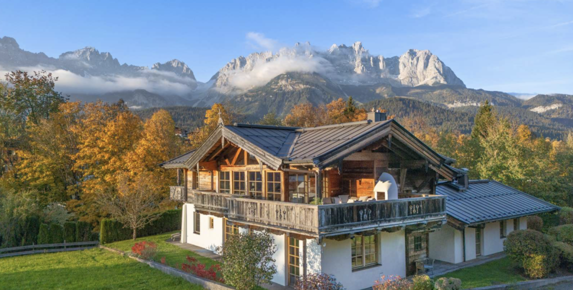 Exkluzív alpesi faház szaunával és Wilder Kaiser panorámával